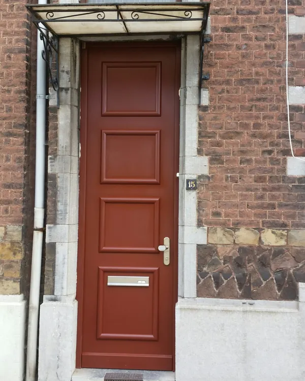 Porte blindée d'entrée G-Block série L certifiée WK 3 avec reliefs en demi-lune et fente à lettres